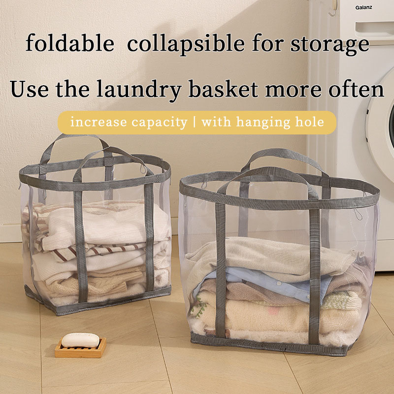 Laundry - Mesh Laundry Basket Nylon With Handle
