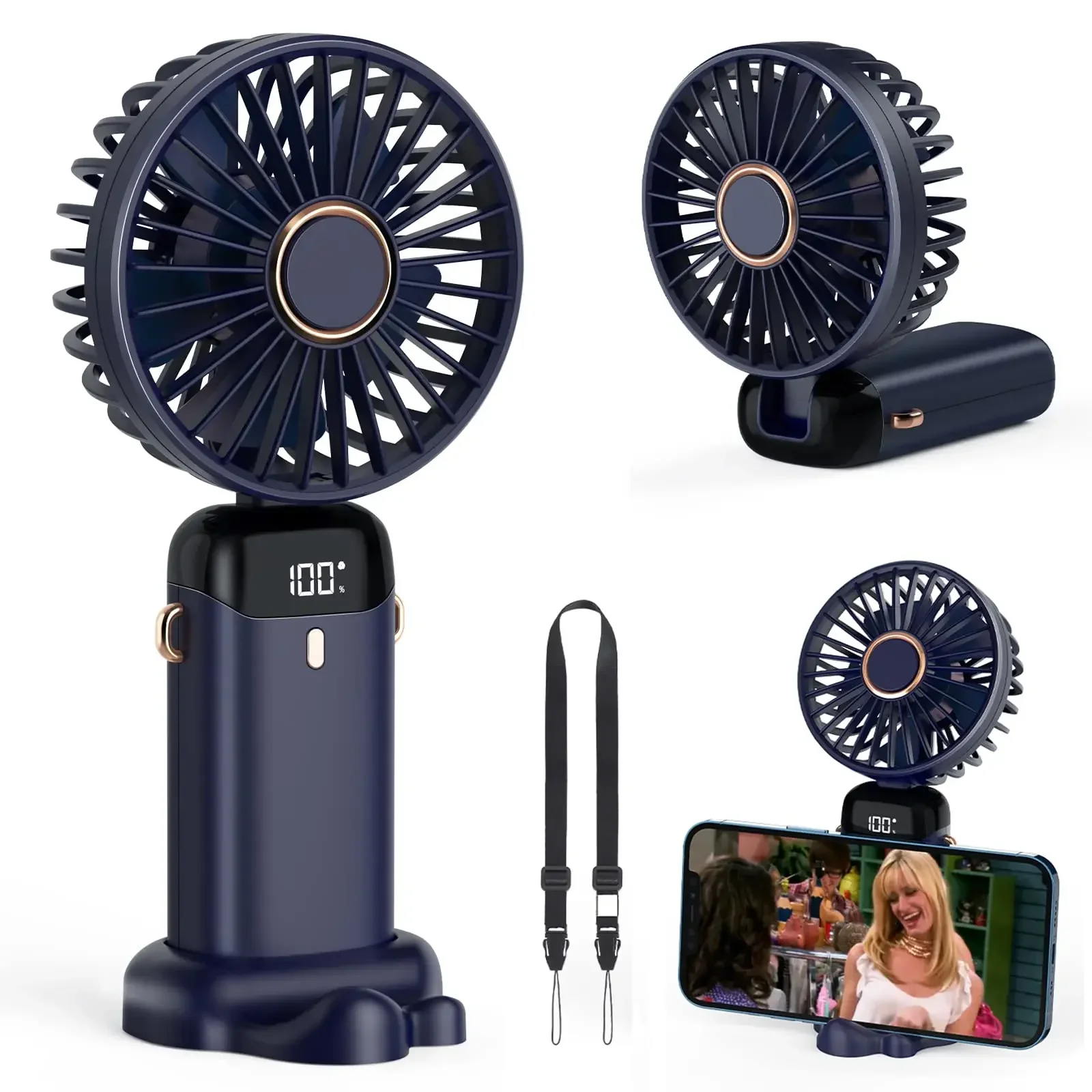 Portable Blender Usb Rechargeable - 5000mAh Handheld Mini Fan Wireless USB
