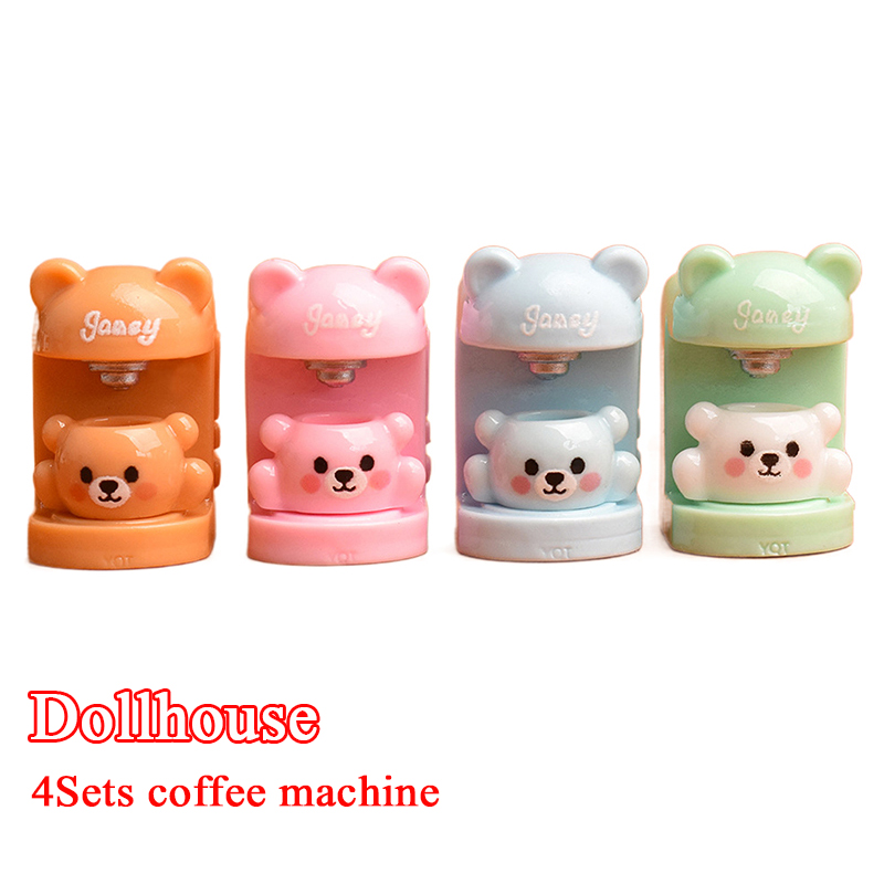 Home Appliances - 4Set Resin Dollhouse Miniature Little Bear