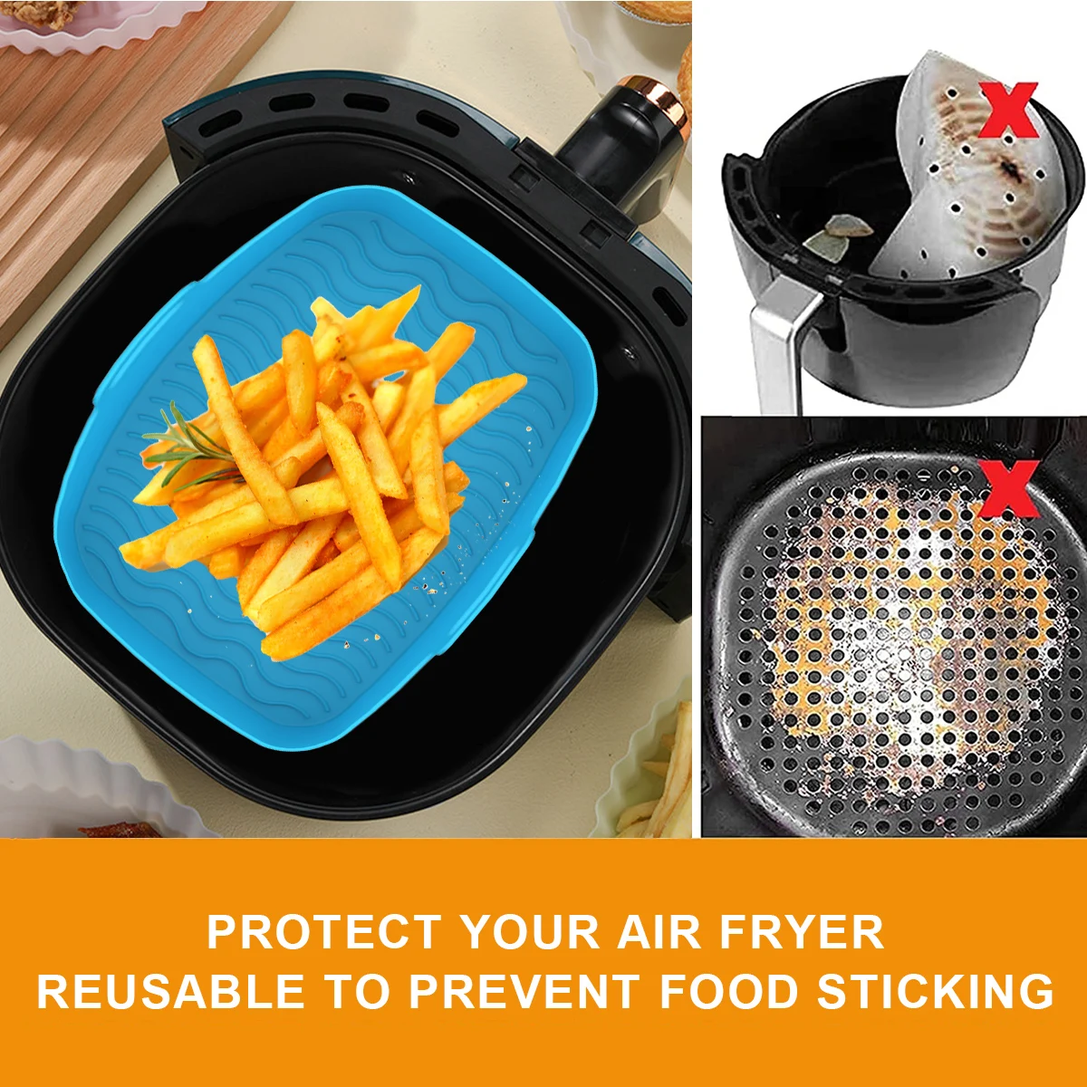 2Pcs Air Fryer Silicone Liner  - огляд і ціна Air Fryer Silicone Pot Liner