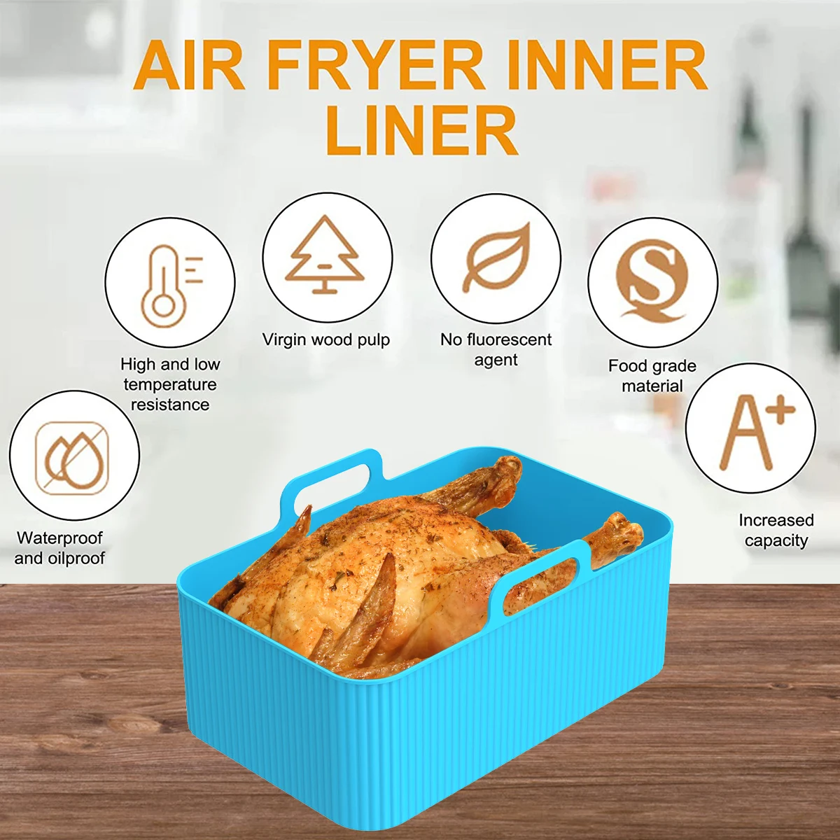 2Pcs Air Fryer Silicone Liner  - огляд і ціна Air Fryer Silicone Pot Liner