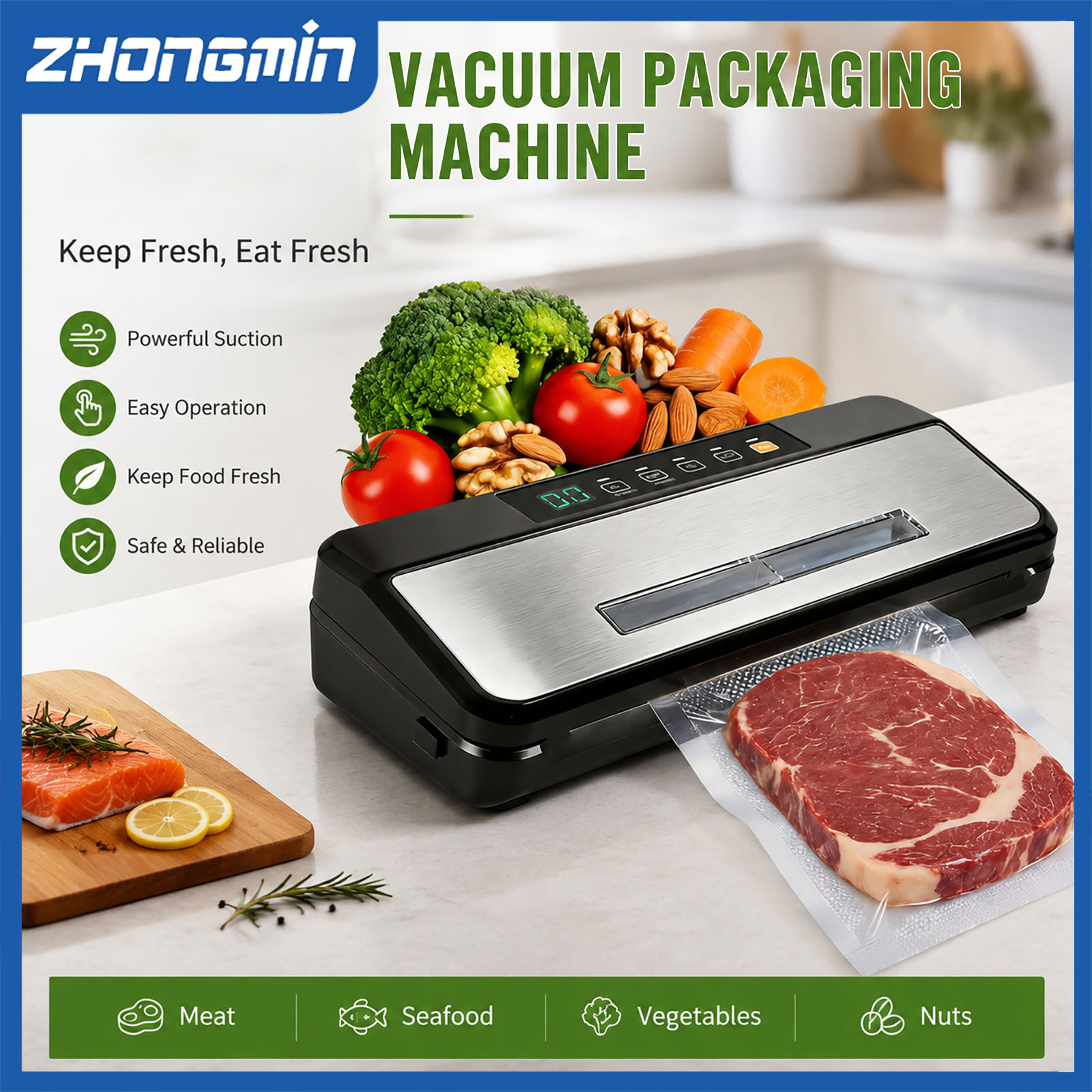 ZHONGMIN Multifunctional Vacuu - огляд і ціна Food Vacuum Sealer Machine