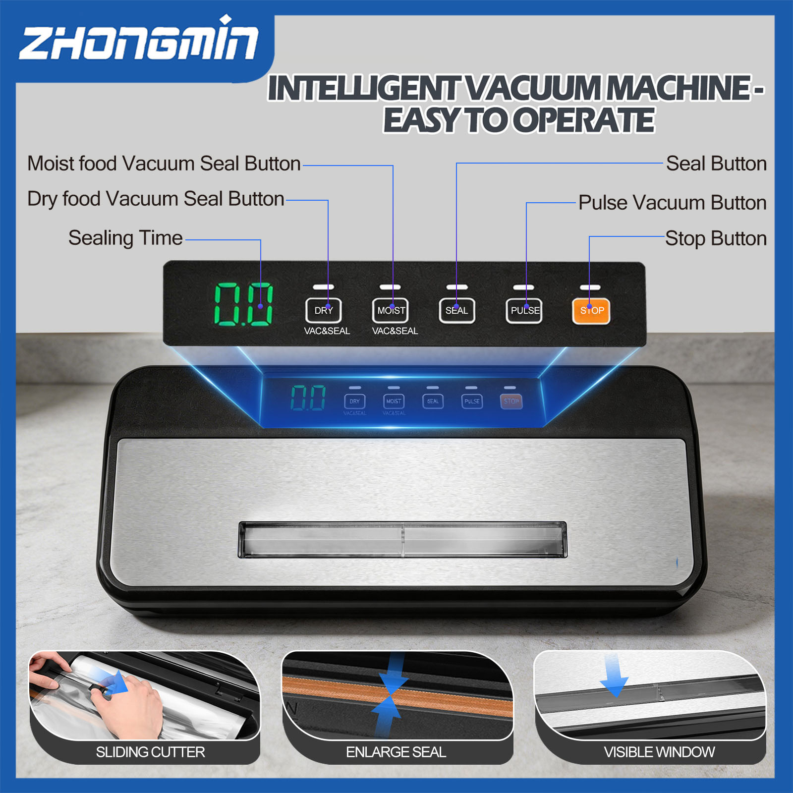 ZHONGMIN Multifunctional Vacuu - огляд і ціна Food Vacuum Sealer Machine