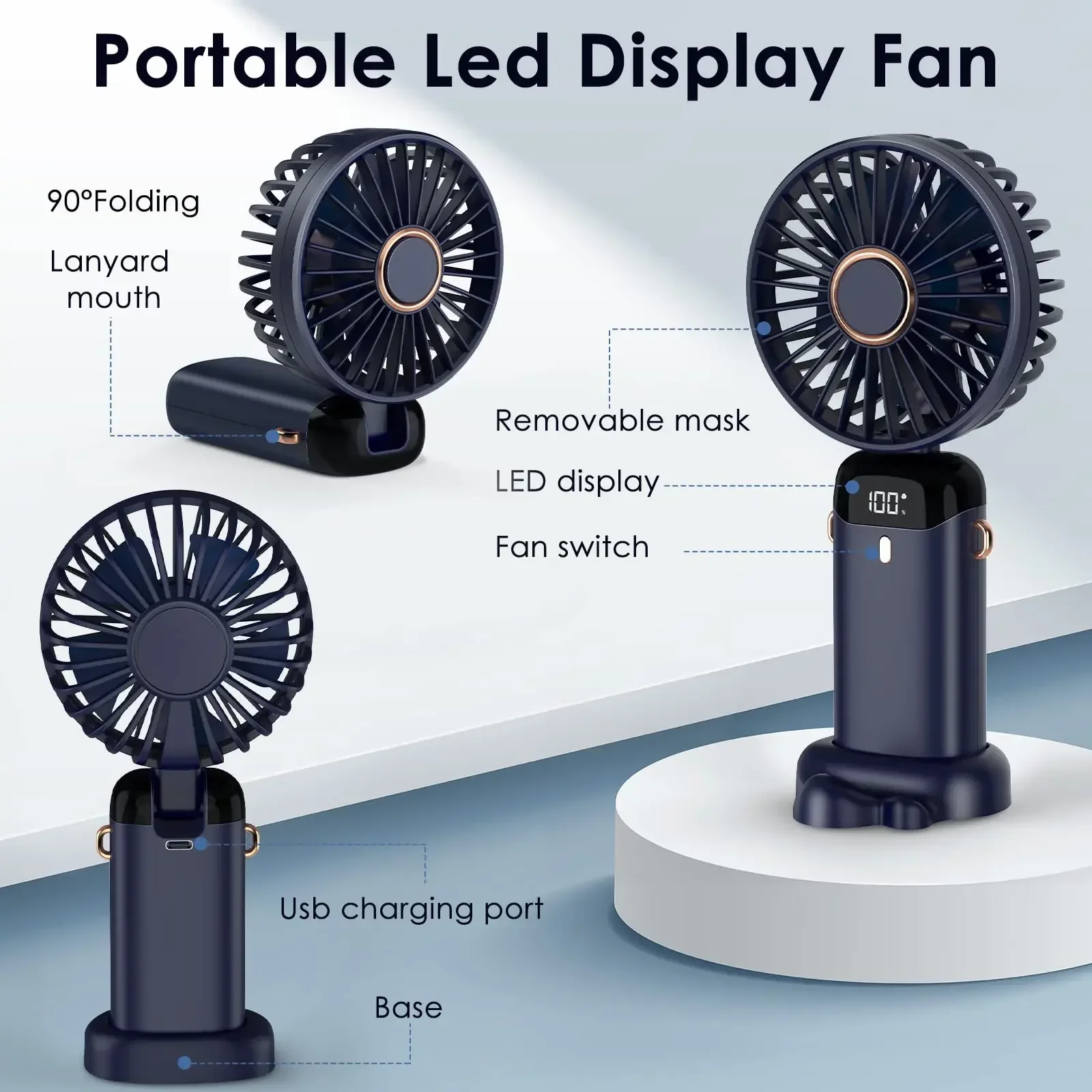 5000mAh Handheld Mini Fan Wire - огляд і ціна Portable Blender Usb Rechargeable