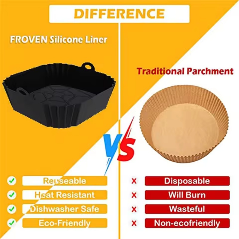 1pc Silicone Air Fryer Pot Tra - огляд і ціна Air Fryer Silicone Pot Liner
