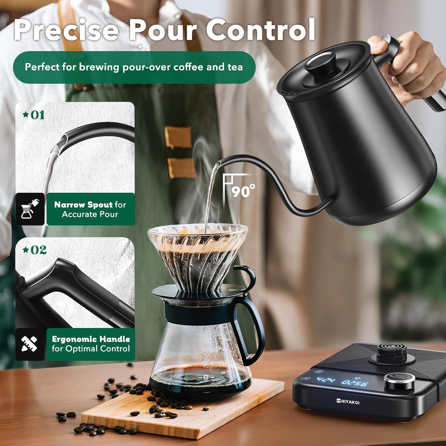 Gooseneck Electric Kettle with - огляд і ціна Electric Kettle Temperature Control