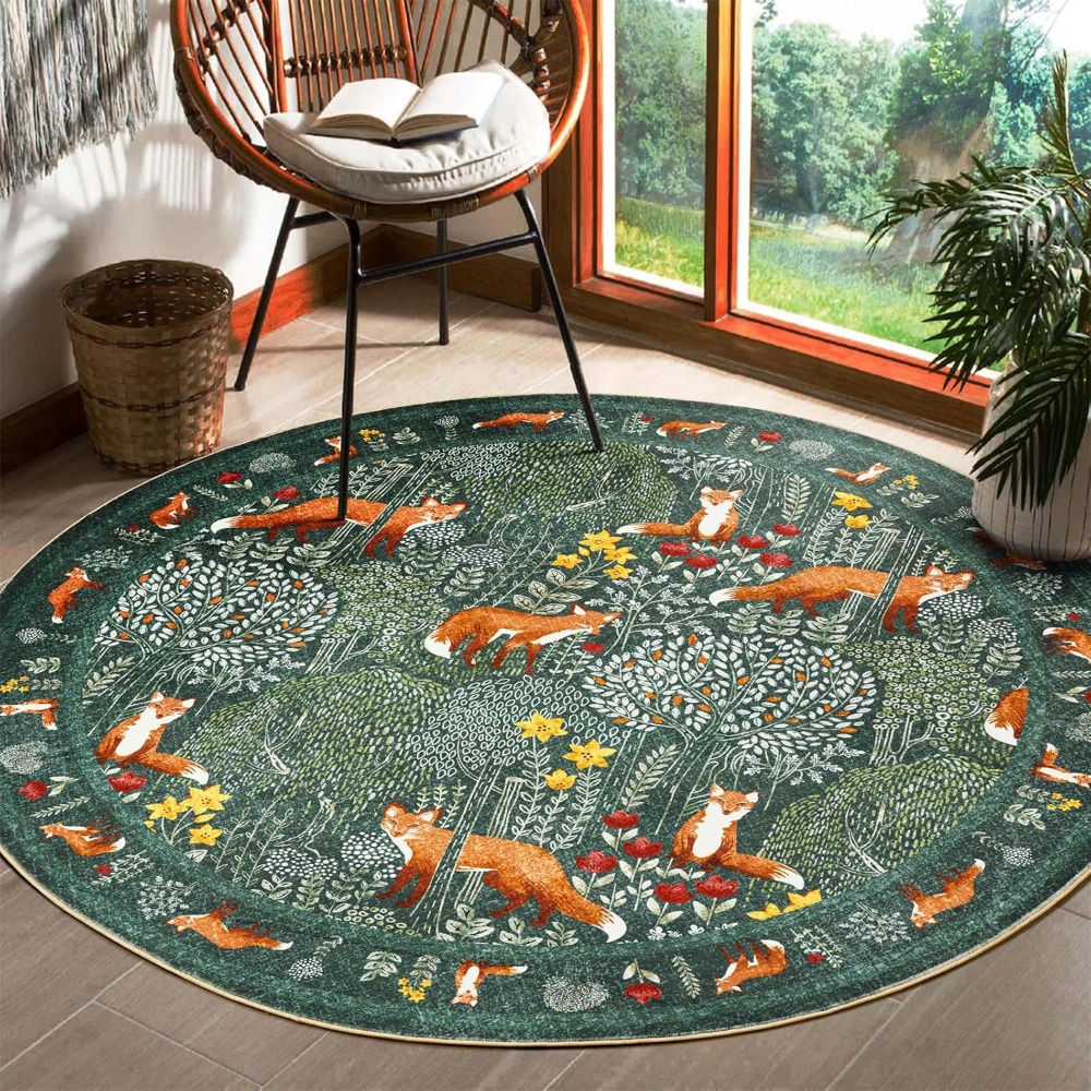 Round Fox Forest Carpet with O - огляд і ціна Home Appliances